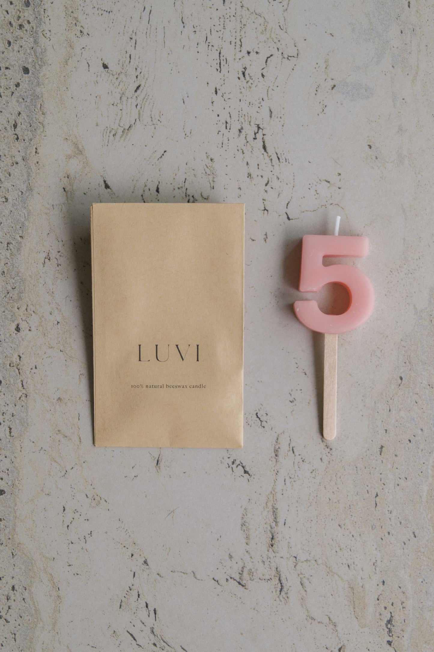Beeswax Number Candles – Poppy Pink