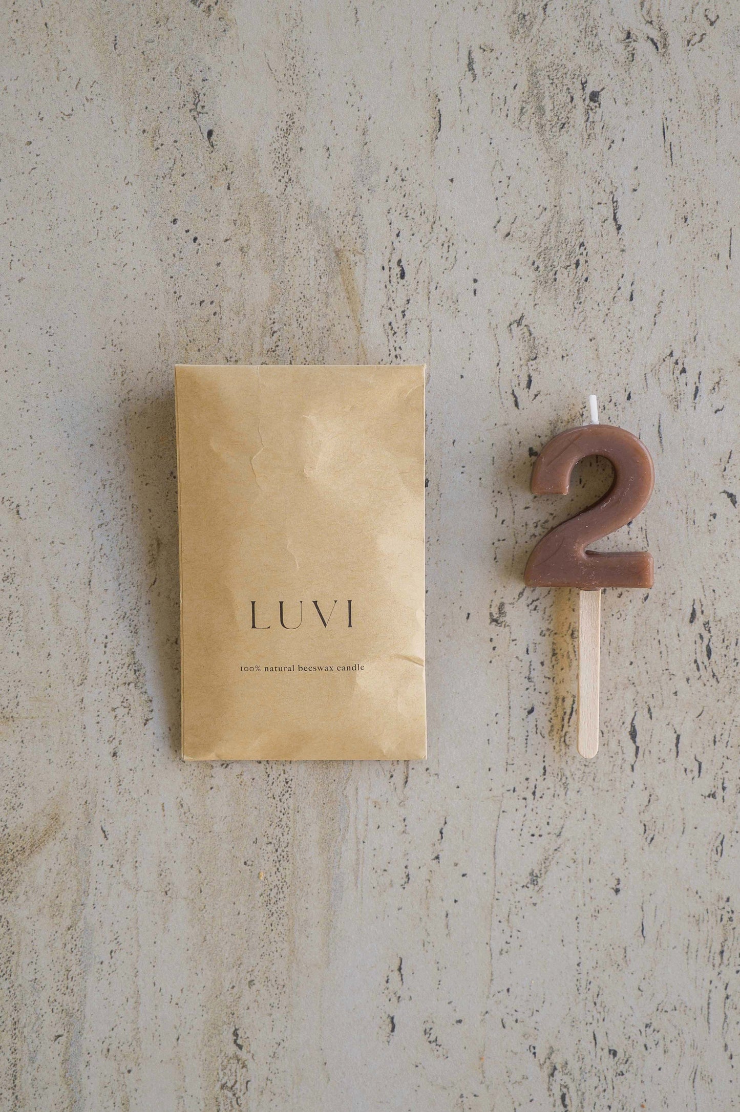 Beeswax Number Candles – Cocoa Brown