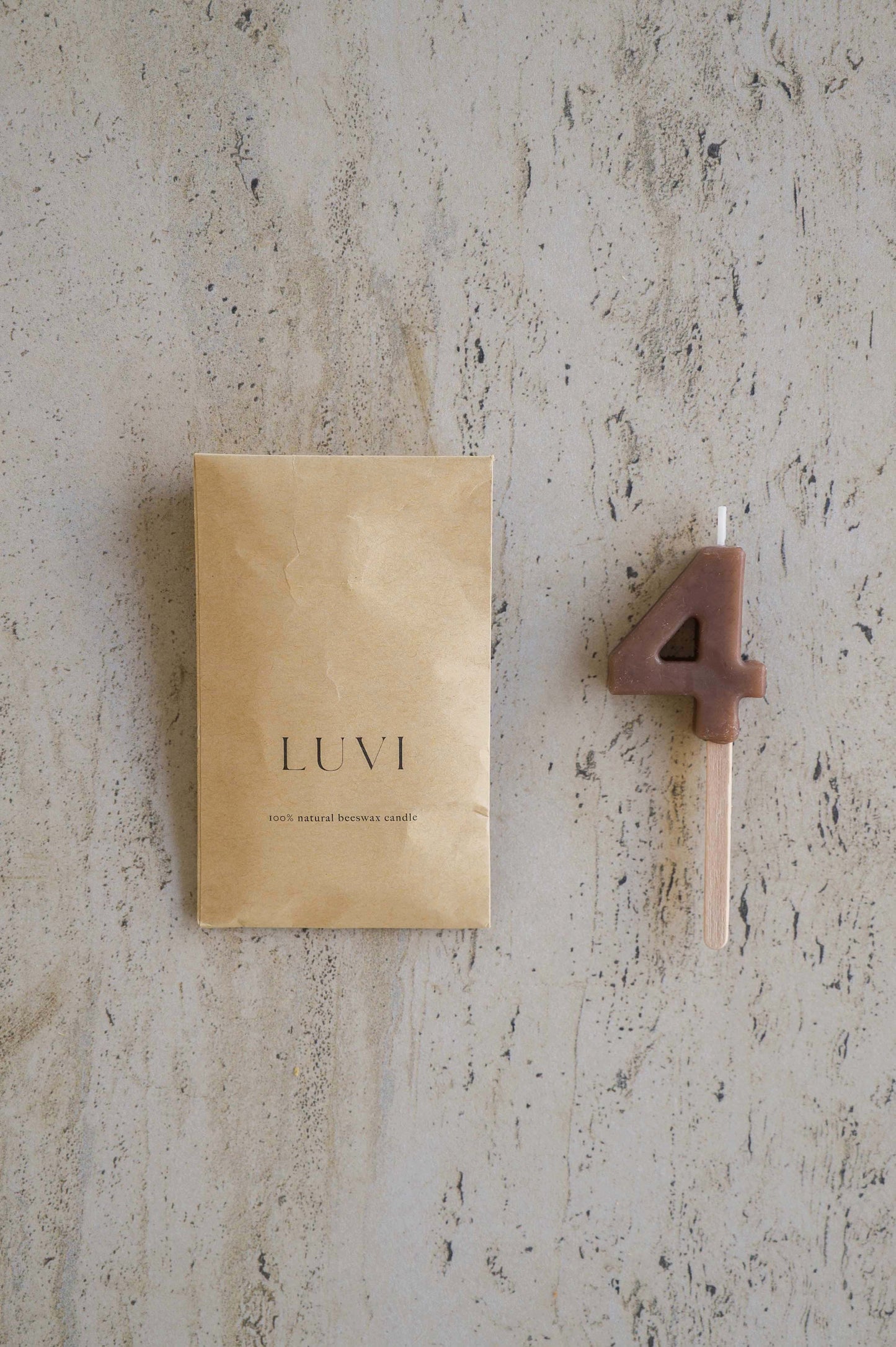 Beeswax Number Candles – Cocoa Brown