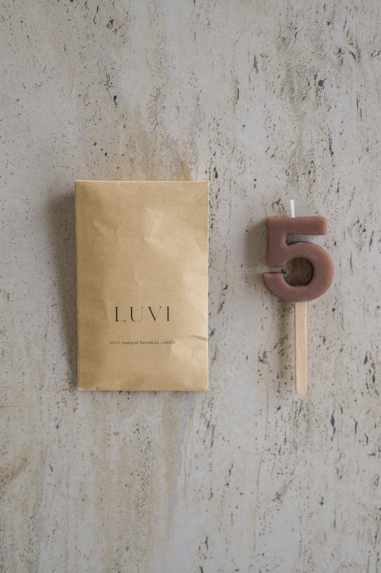 Beeswax Number Candles – Cocoa Brown