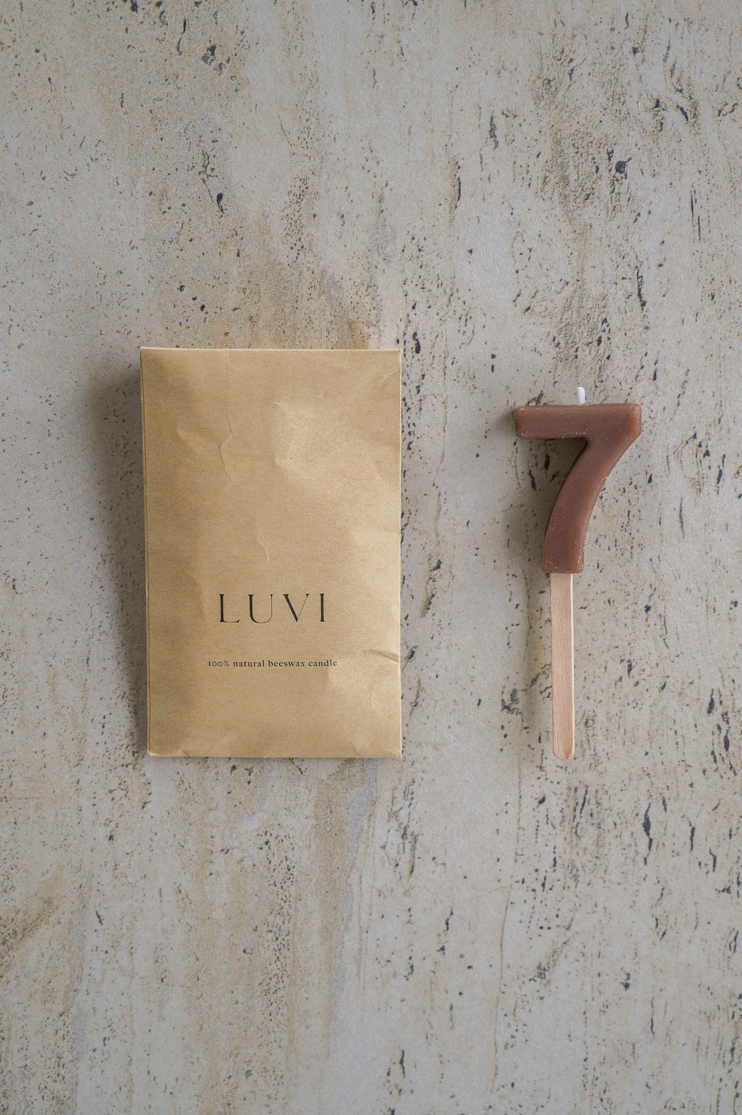 Beeswax Number Candles – Cocoa Brown