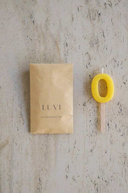 Beeswax Number Candles – Natural Beeswax