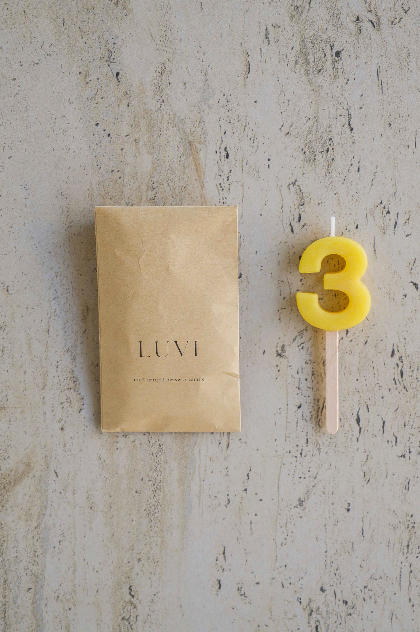 Beeswax Number Candles – Natural Beeswax