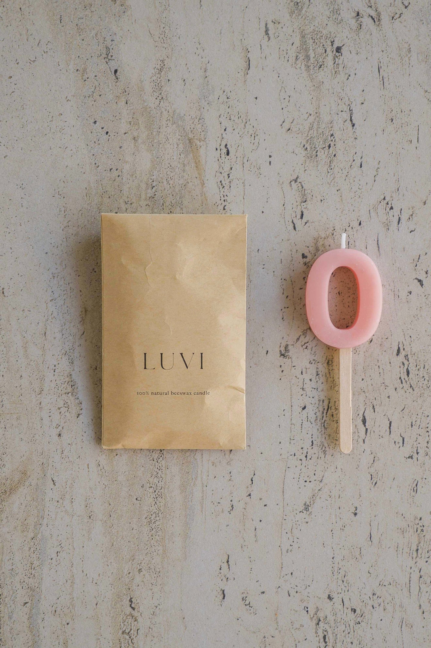 Beeswax Number Candles – Poppy Pink