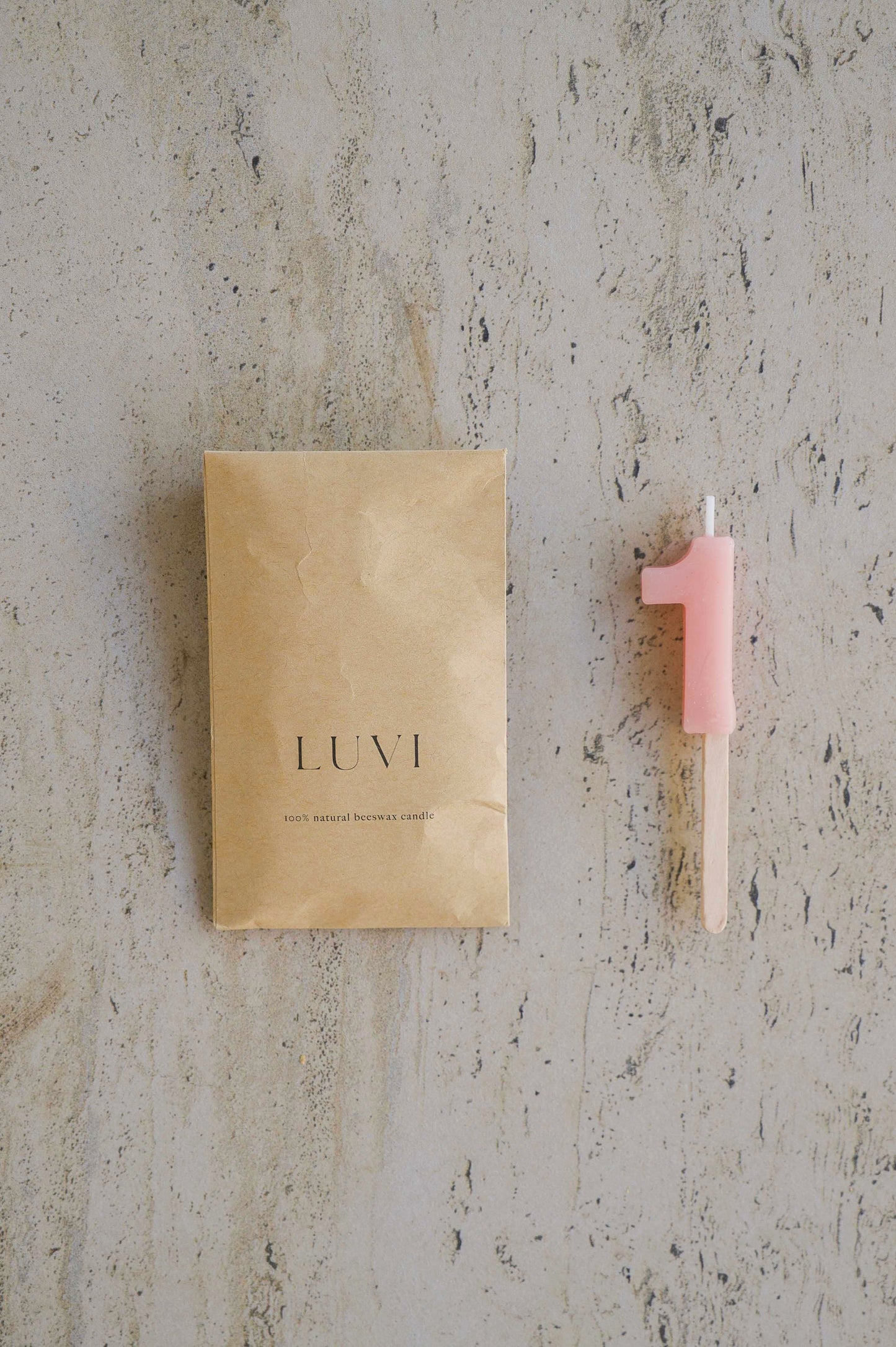 Beeswax Number Candles – Poppy Pink