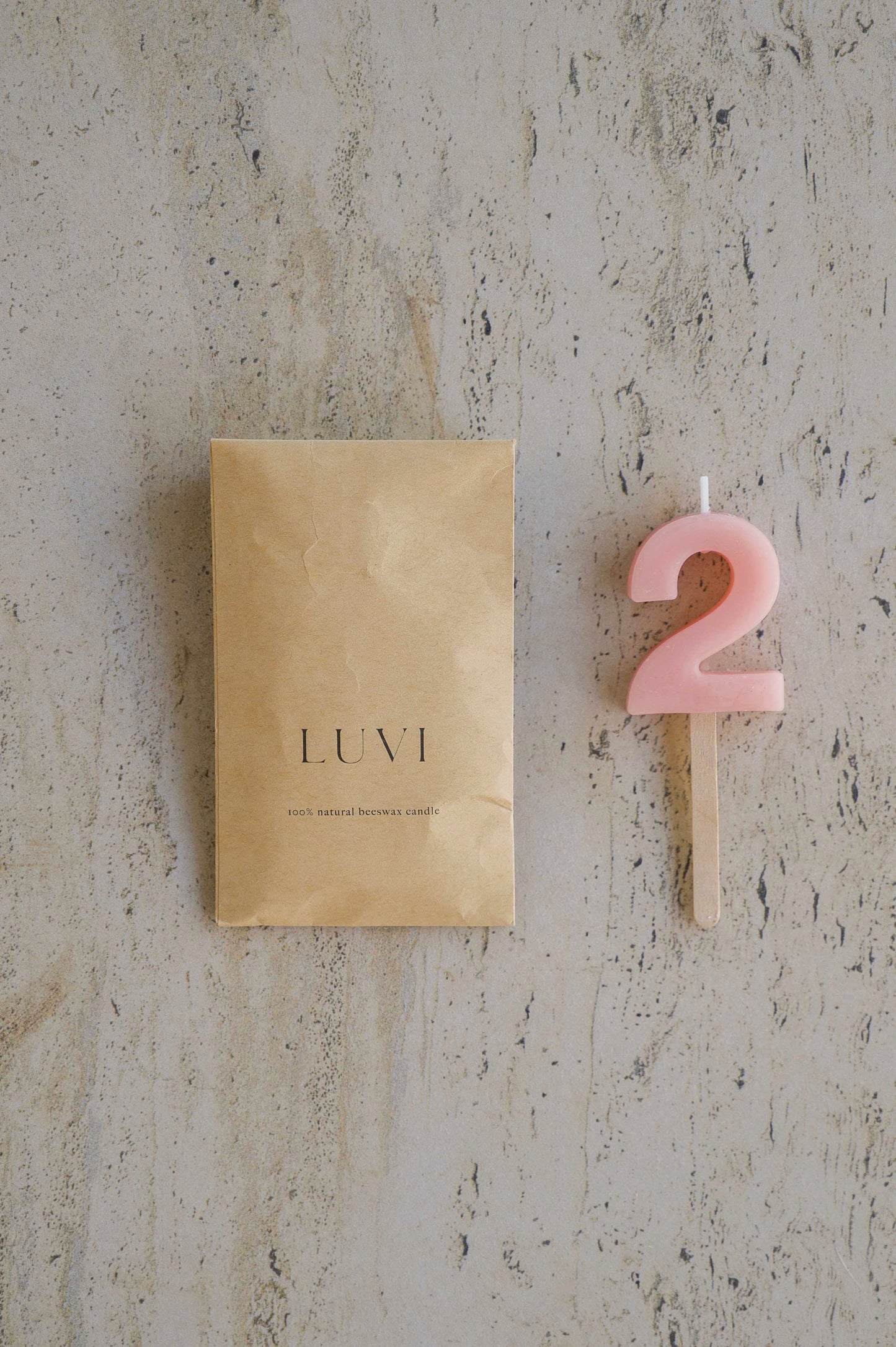 Beeswax Number Candles – Poppy Pink