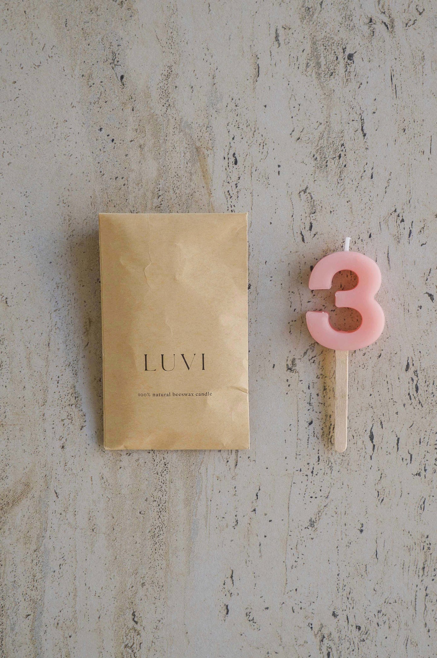 Beeswax Number Candles – Poppy Pink