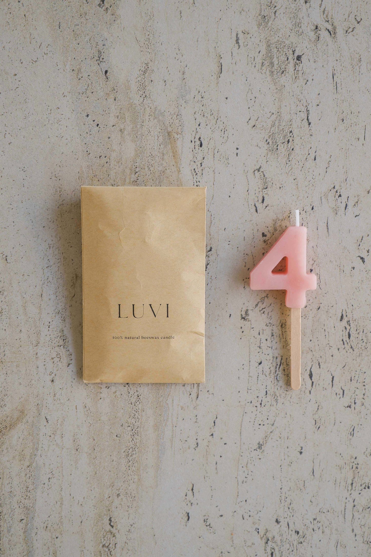 Beeswax Number Candles – Poppy Pink