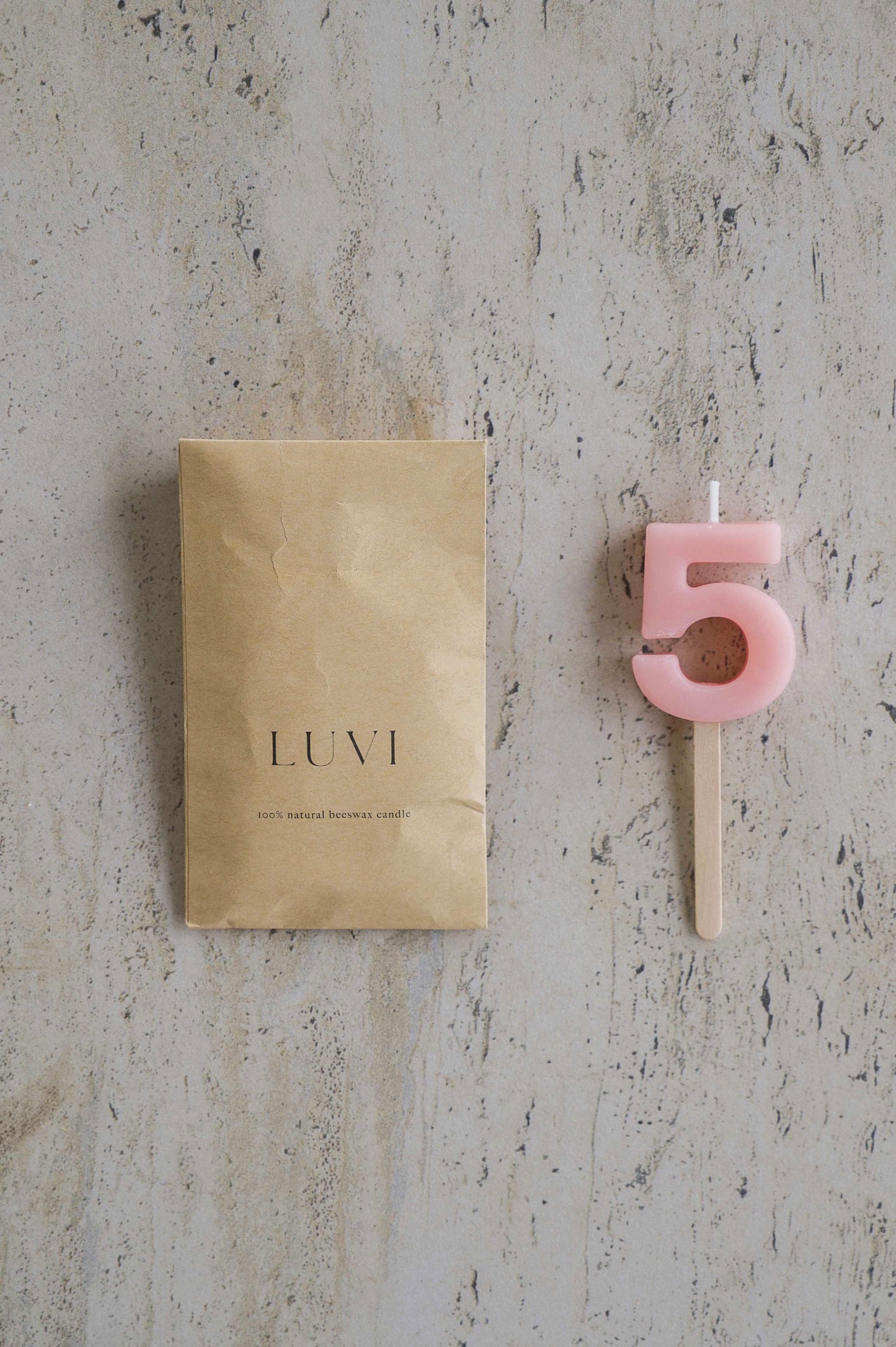Beeswax Number Candles – Poppy Pink