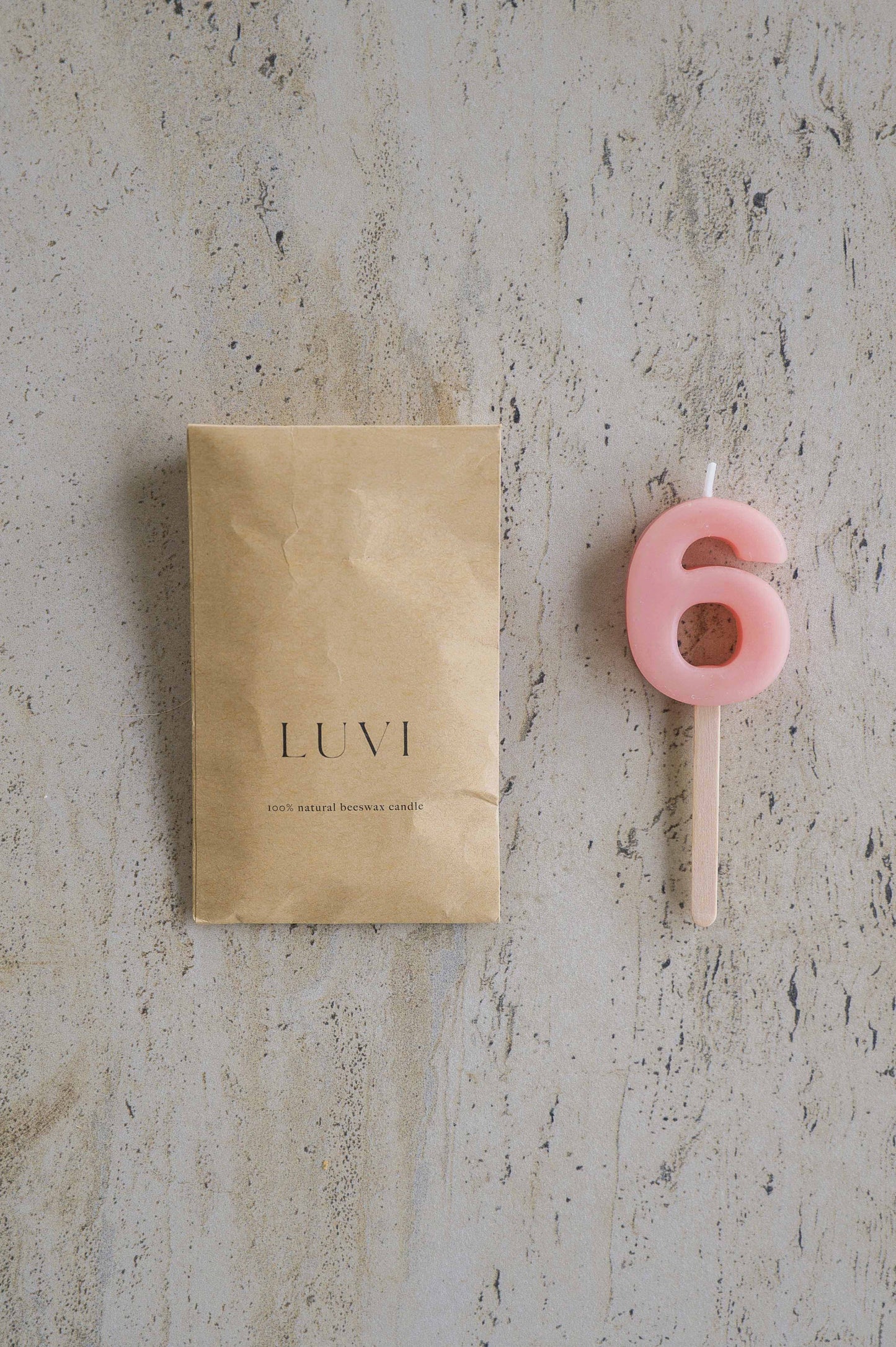 Beeswax Number Candles – Poppy Pink