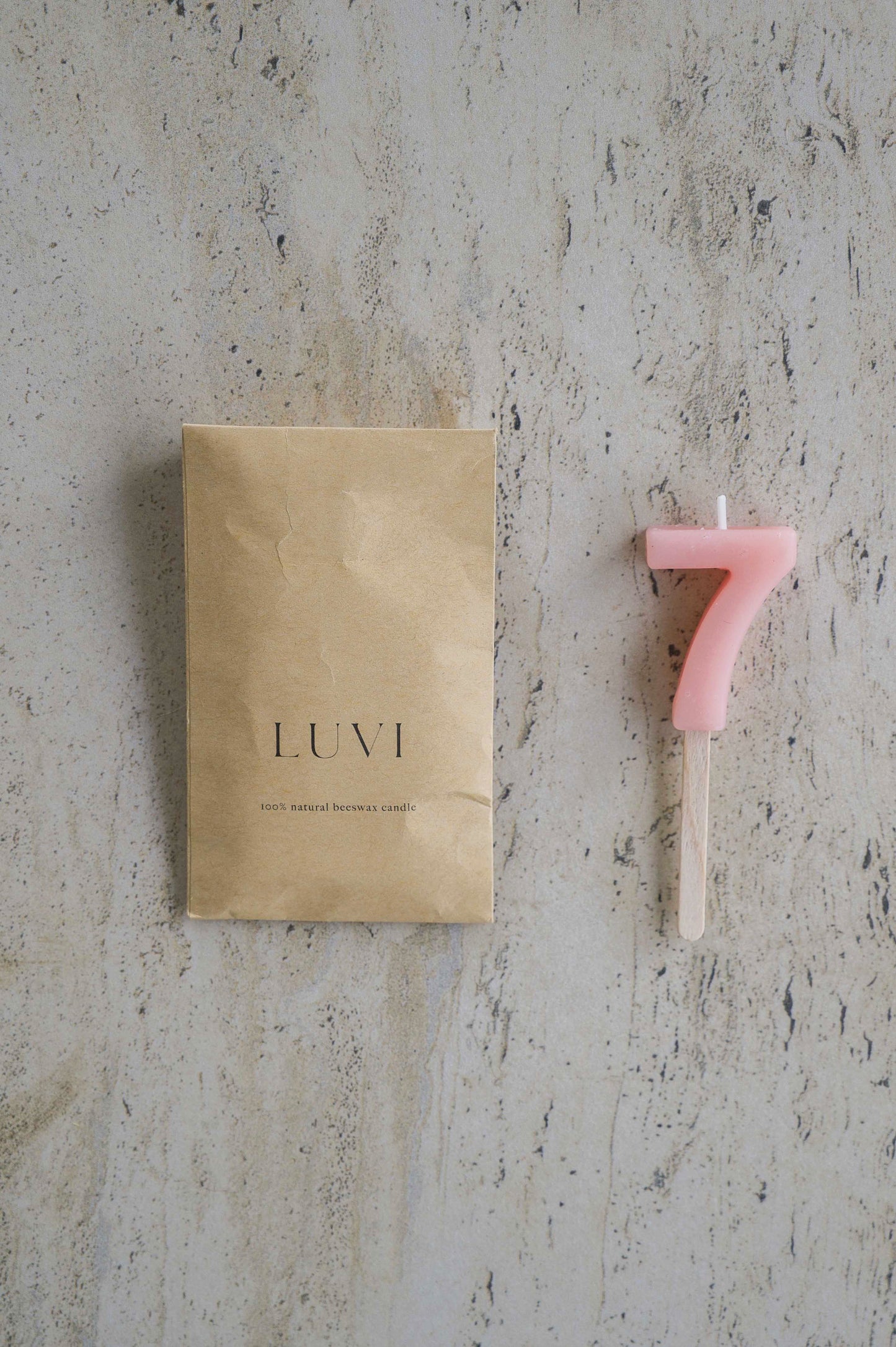 Beeswax Number Candles – Poppy Pink