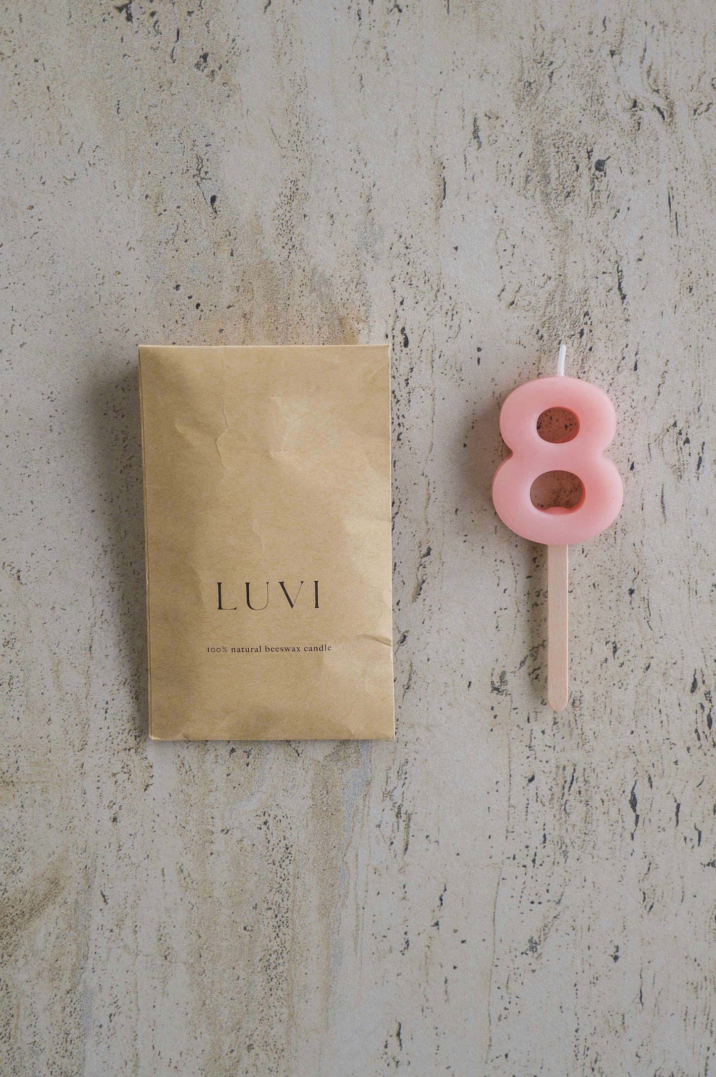 Beeswax Number Candles – Poppy Pink