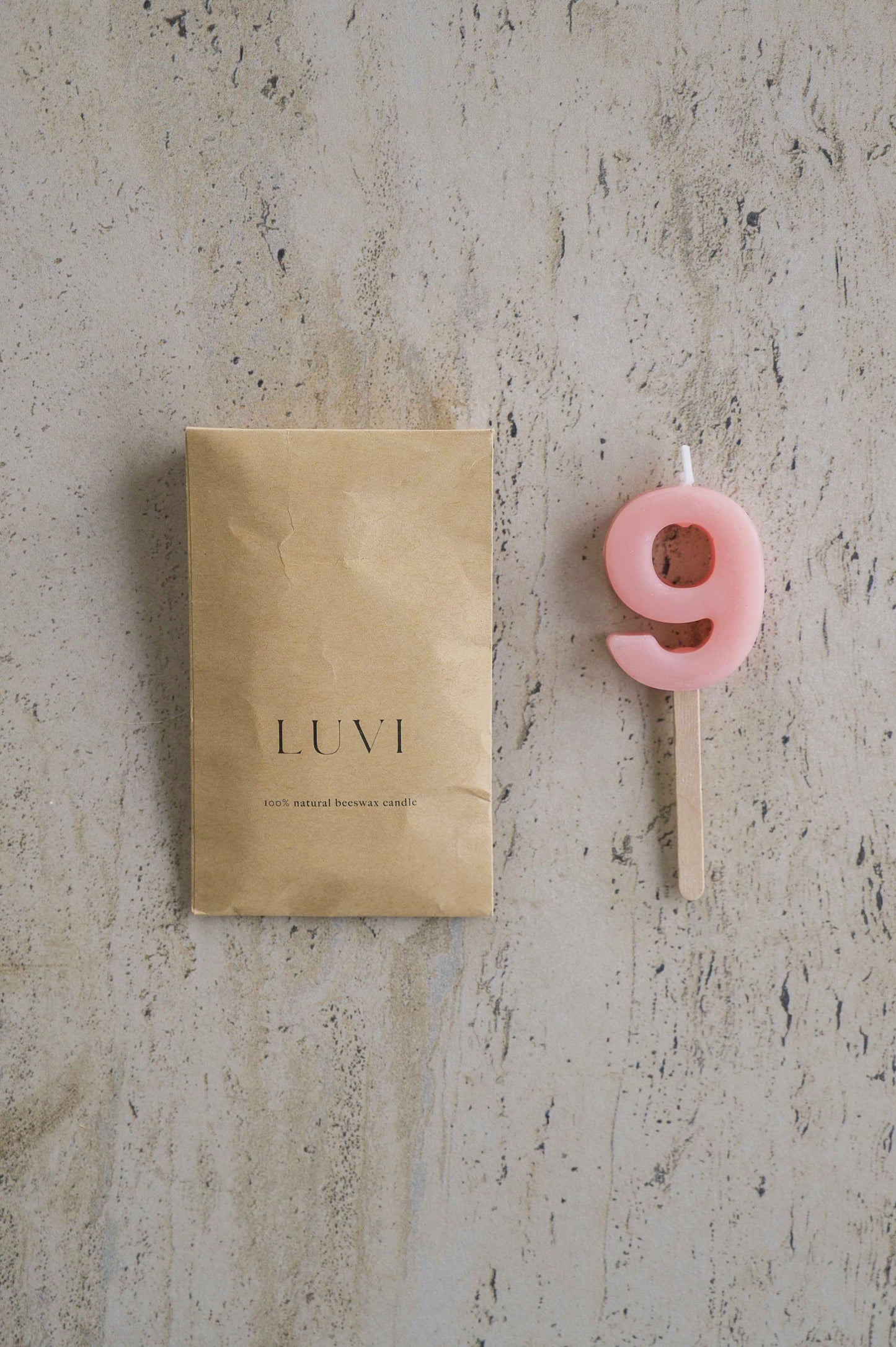 Beeswax Number Candles – Poppy Pink