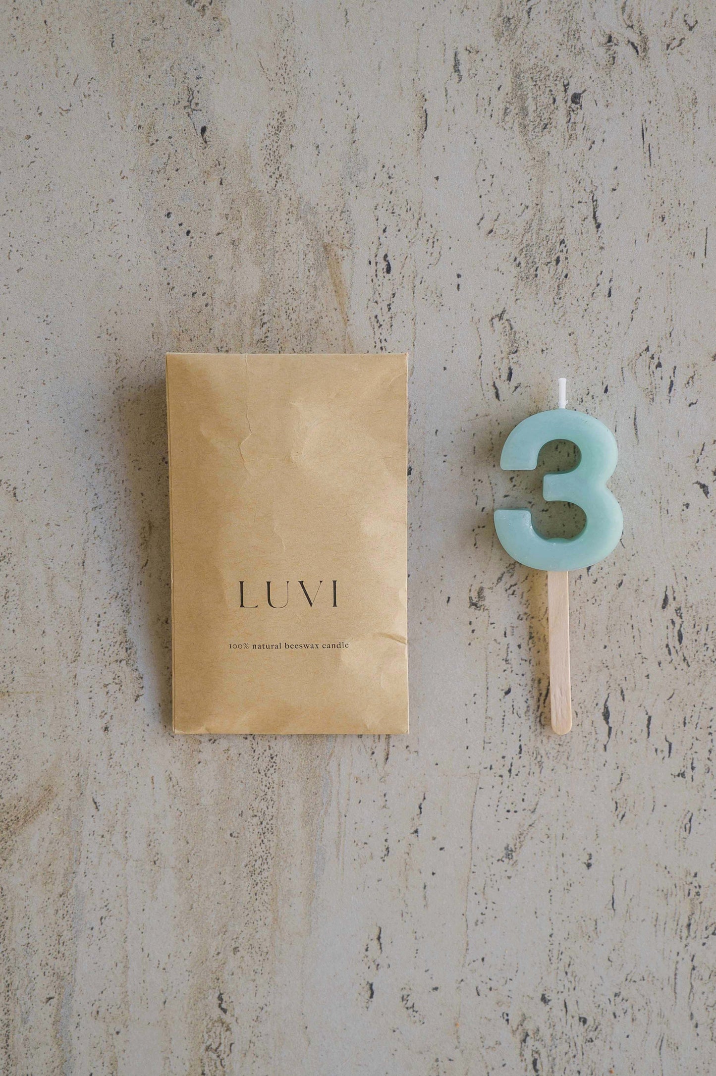 Beeswax Number Candles – Sage Green