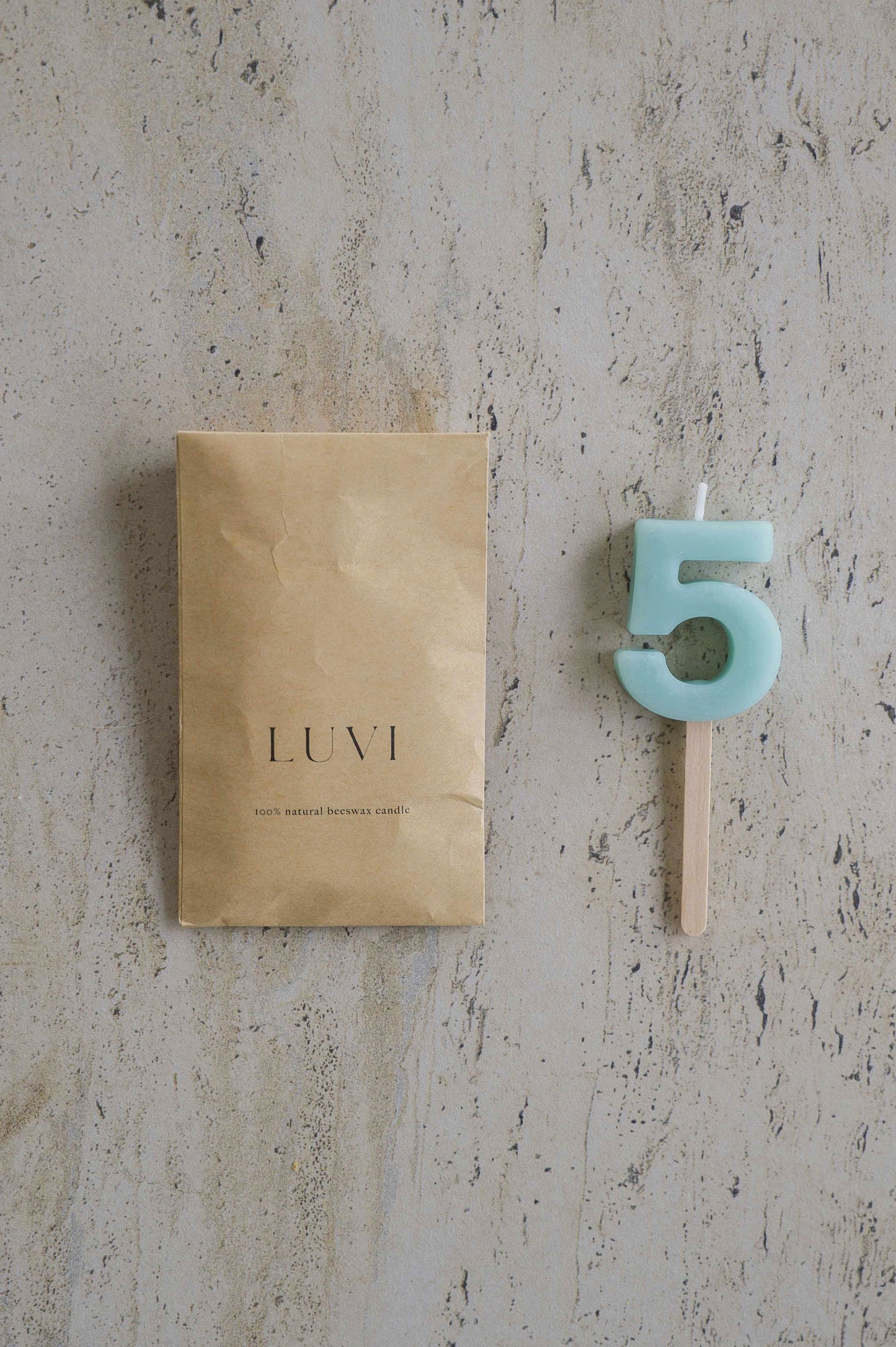 Beeswax Number Candles – Sage Green