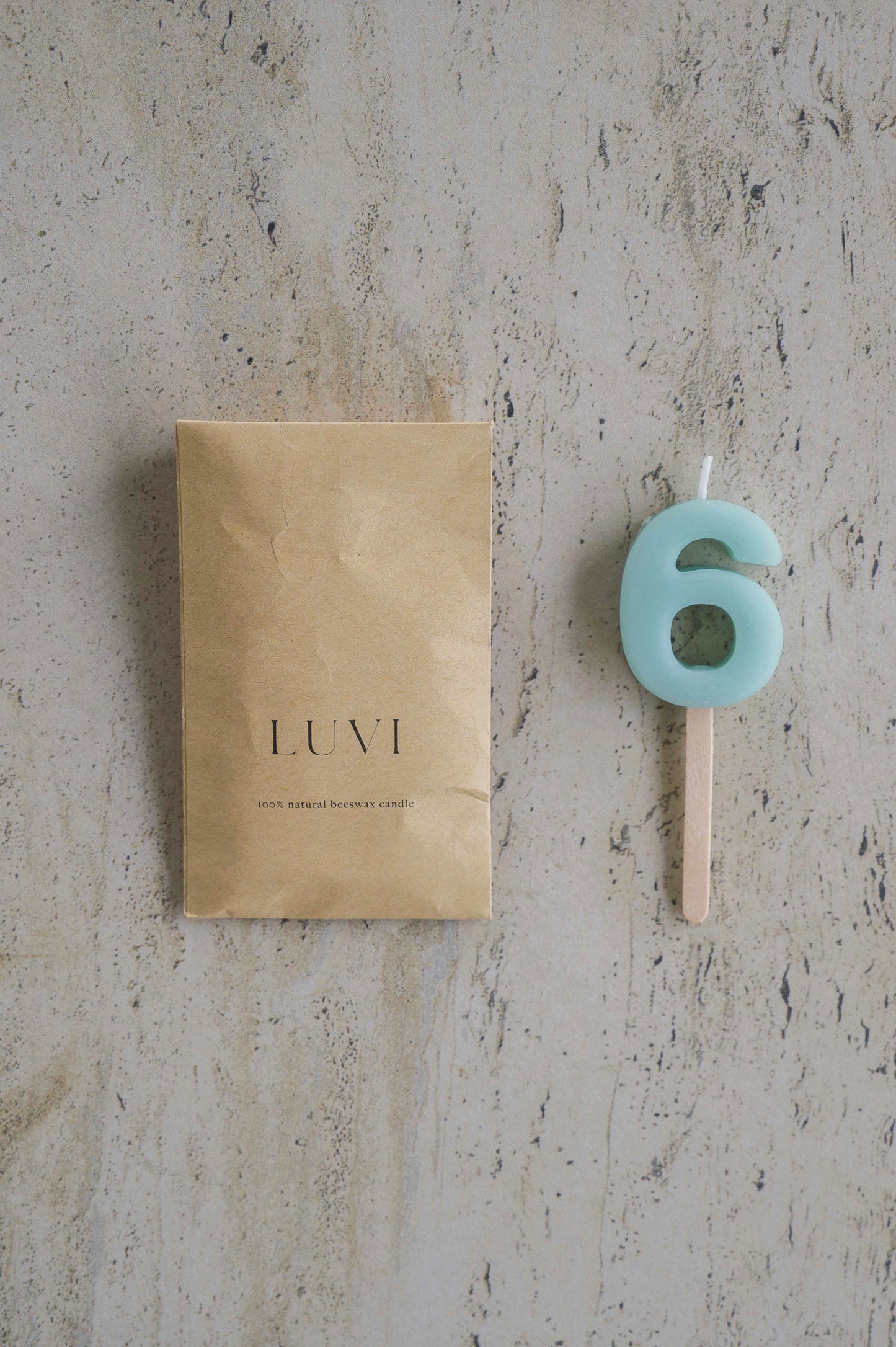 Beeswax Number Candles – Sage Green