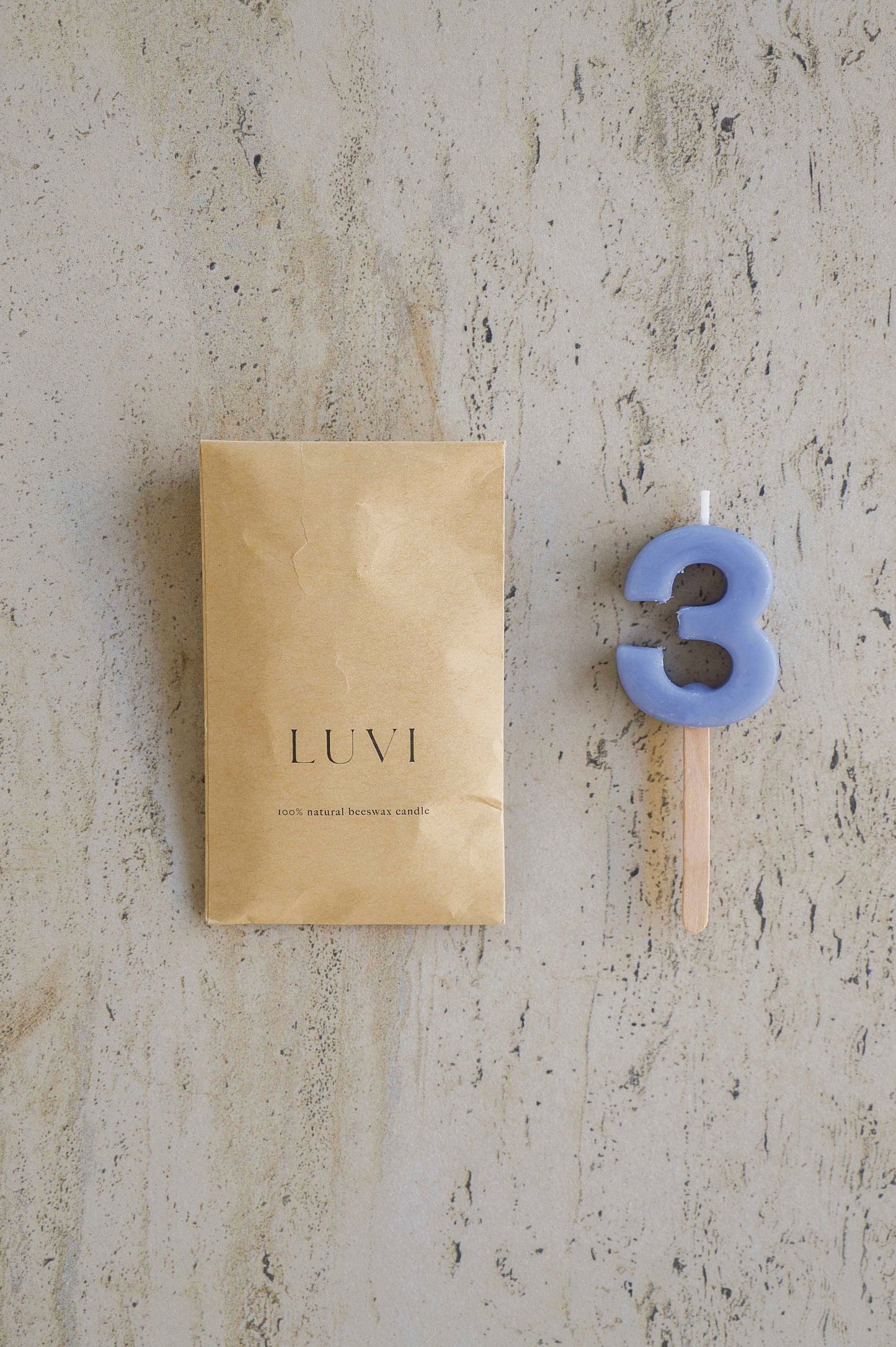 Beeswax Number Candles – Tide Blue