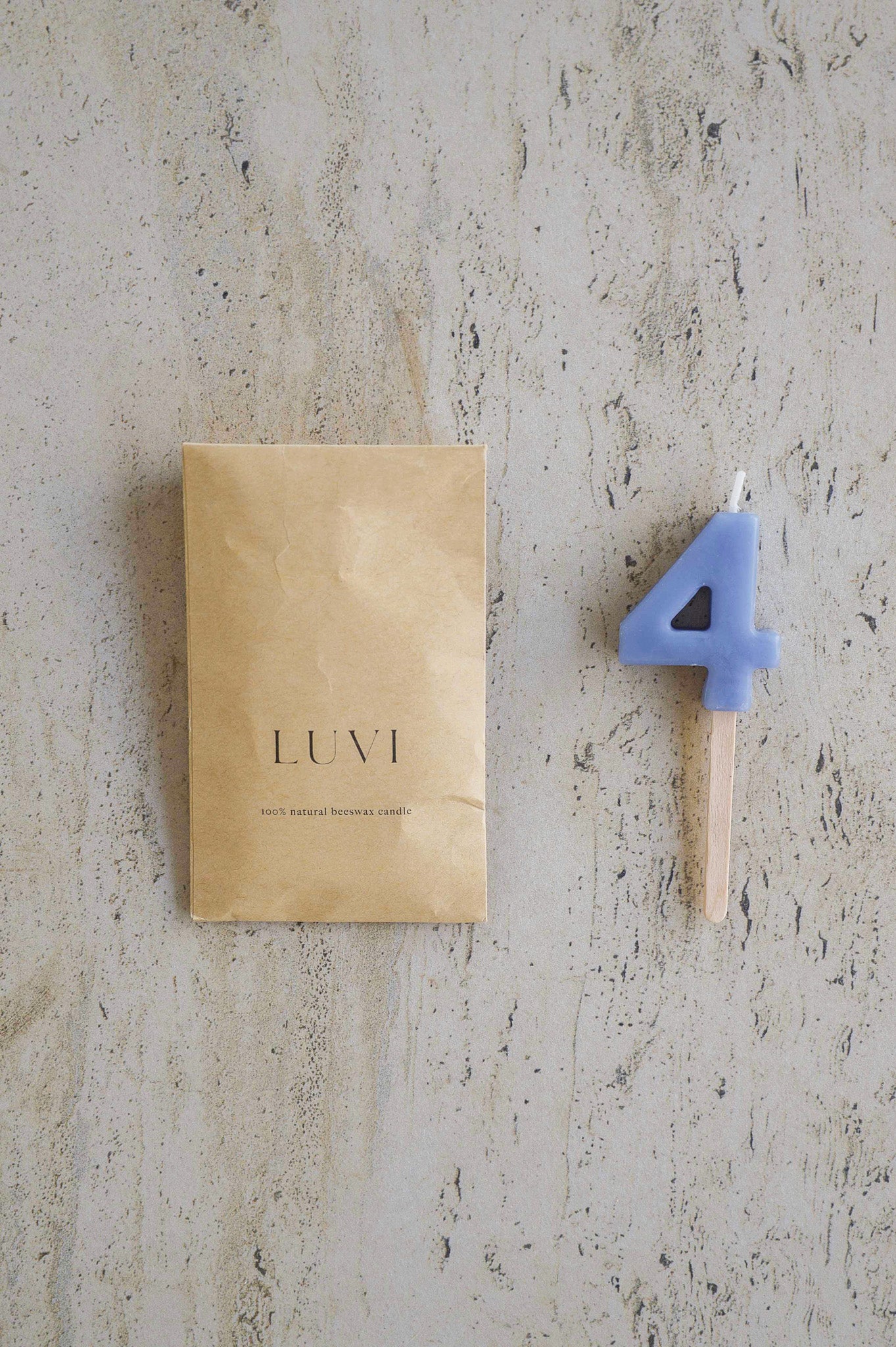 Beeswax Number Candles – Tide Blue