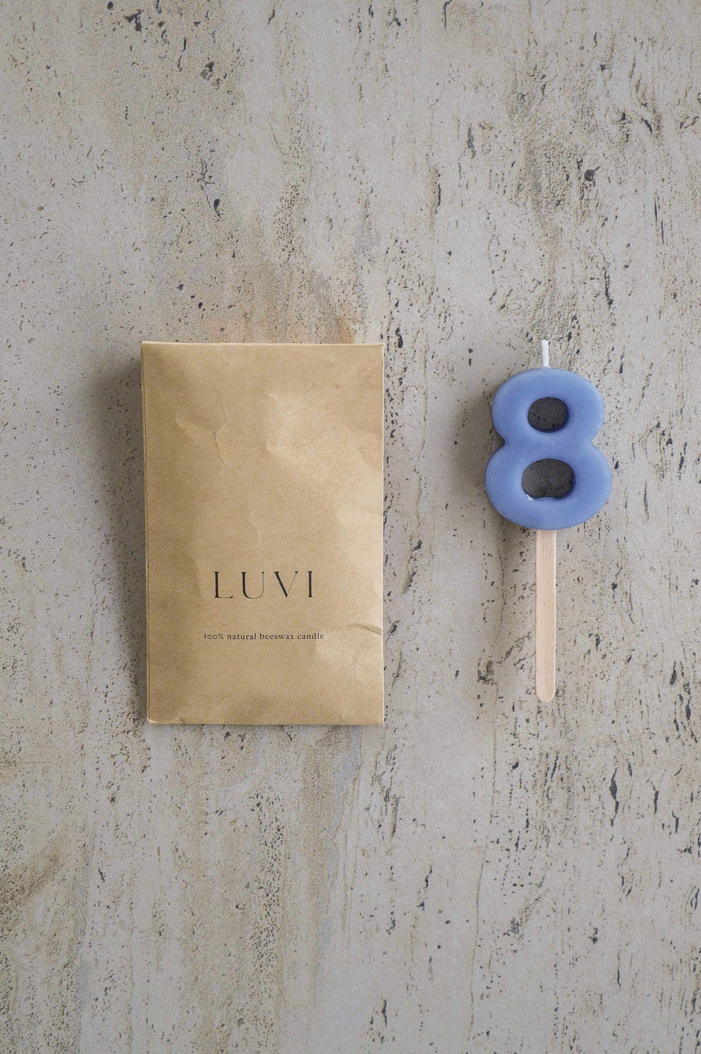 Beeswax Number Candles – Tide Blue