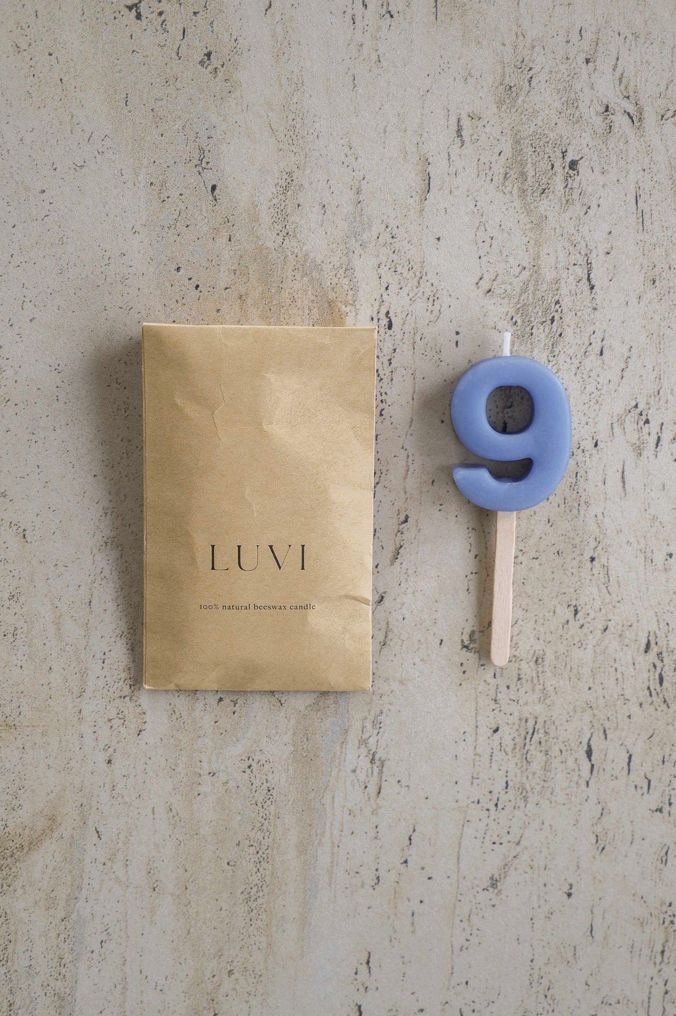 Beeswax Number Candles – Tide Blue