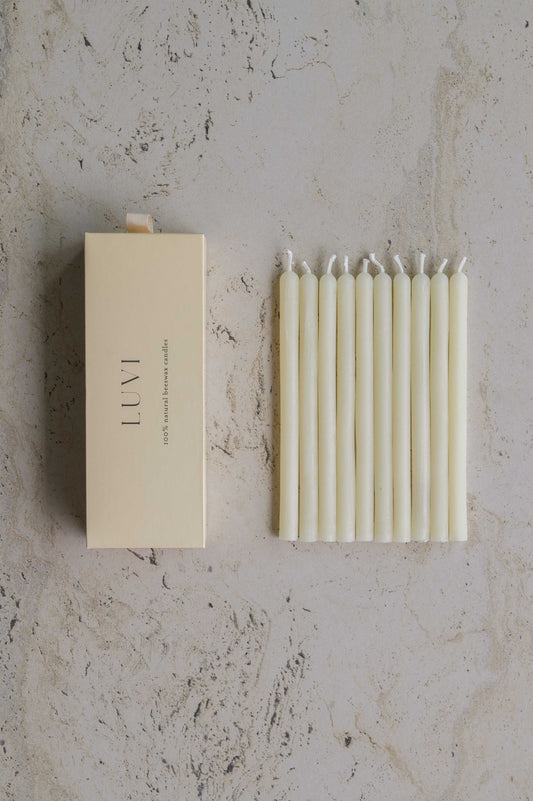 Beeswax Birthday Candles 10 Pack – Milk