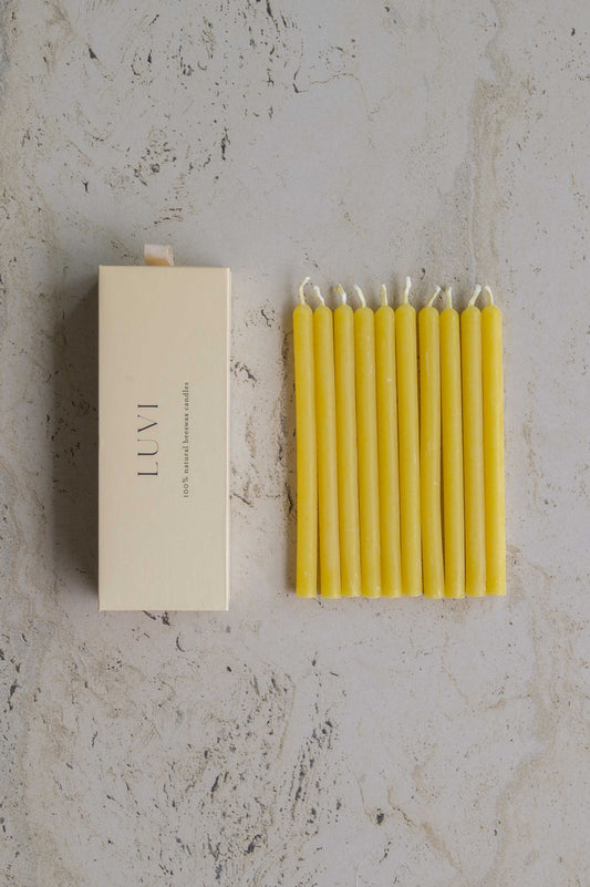 Beeswax Birthday Candles 10 Pack – Natural Beeswax