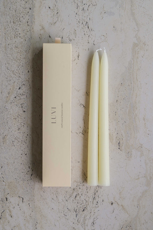 Beeswax Taper Candles 2 Pack – Milk