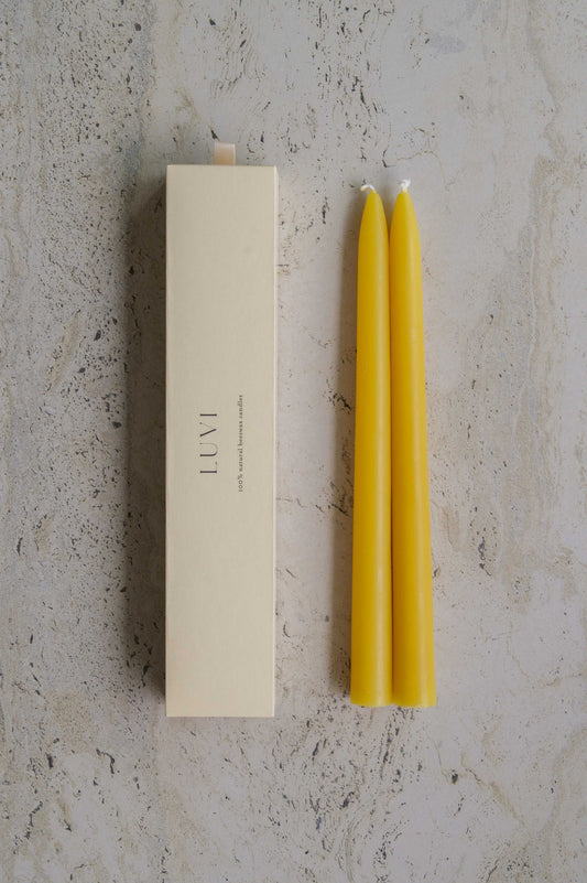 Beeswax Taper Candles 2 Pack – Natural Beeswax