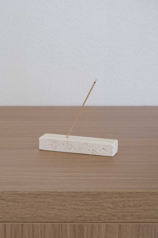 Travertine Stand and Incense Holder