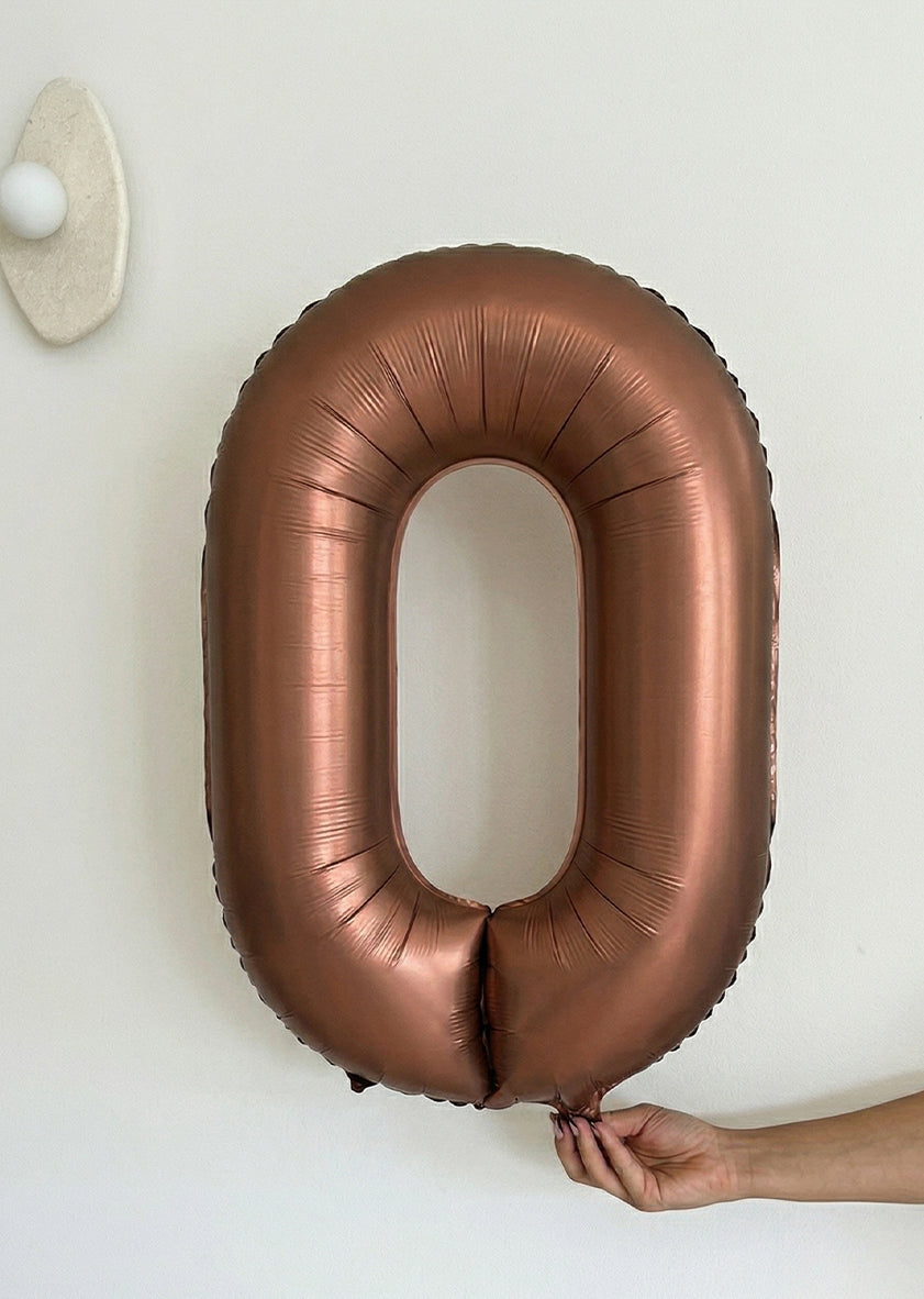 Foil Number Balloons – Cocoa Brown