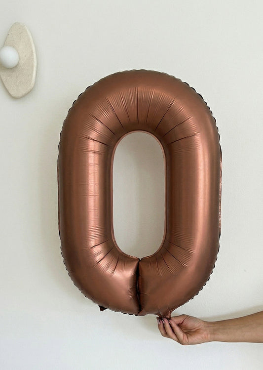 Foil Number Balloons – Cocoa Brown
