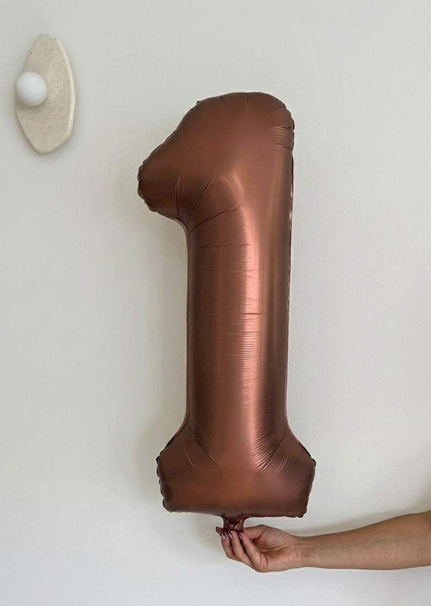 Foil Number Balloons – Cocoa Brown