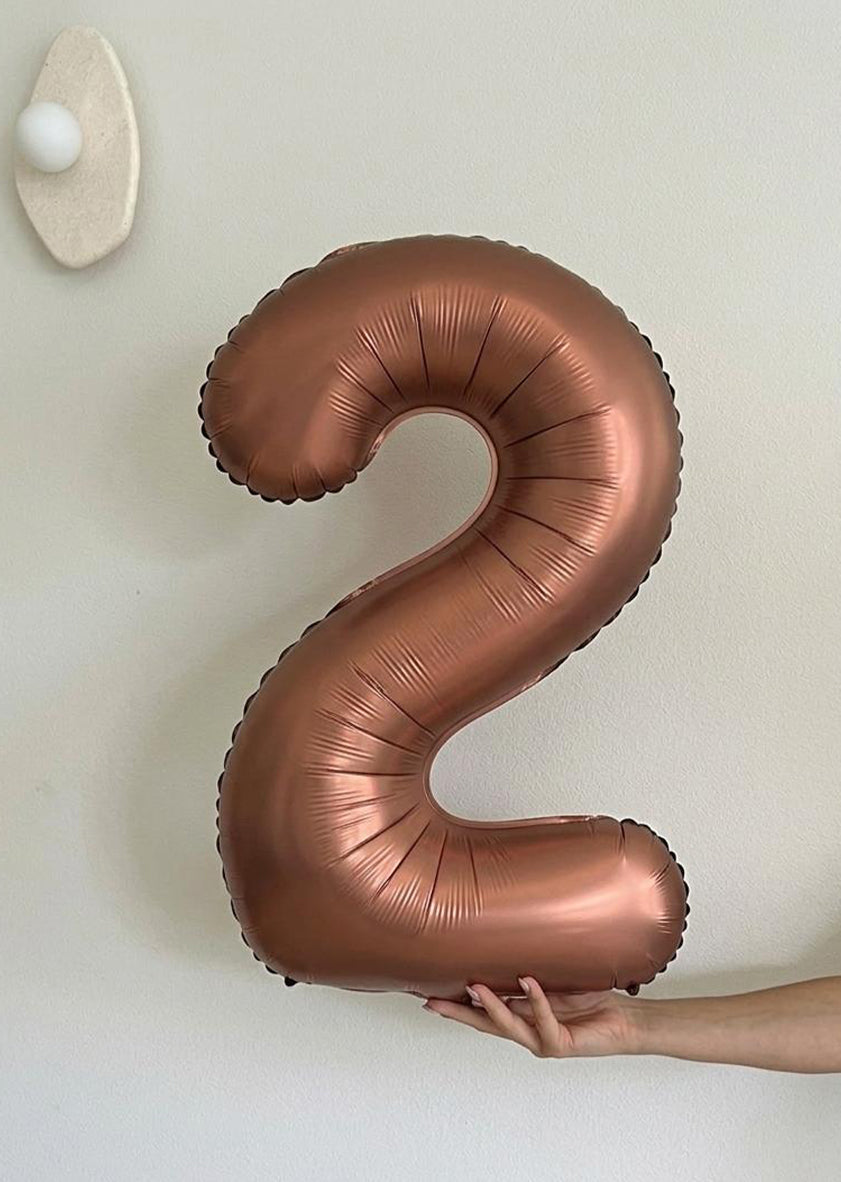 Foil Number Balloons – Cocoa Brown