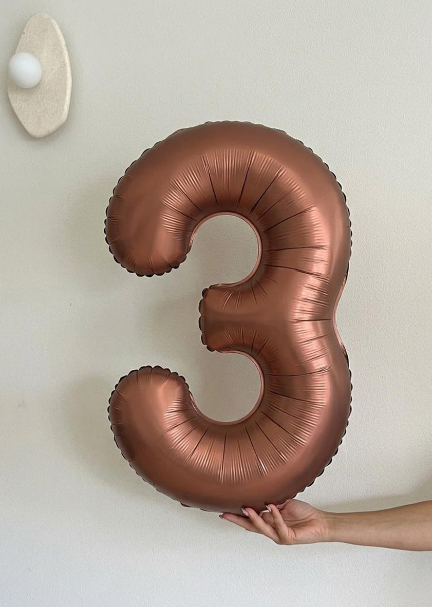 Foil Number Balloons – Cocoa Brown
