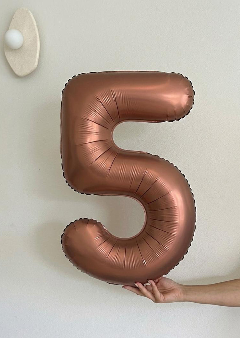 Foil Number Balloons – Cocoa Brown