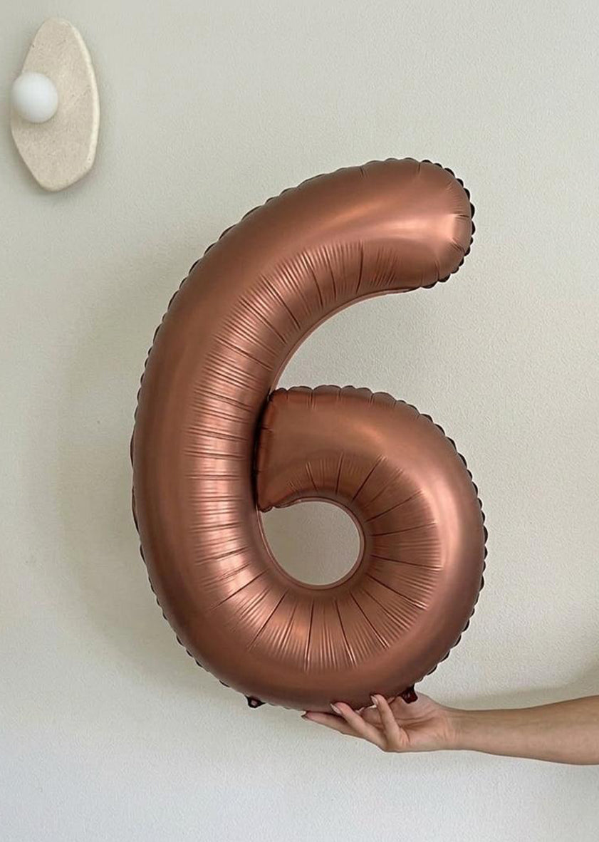 Foil Number Balloons – Cocoa Brown