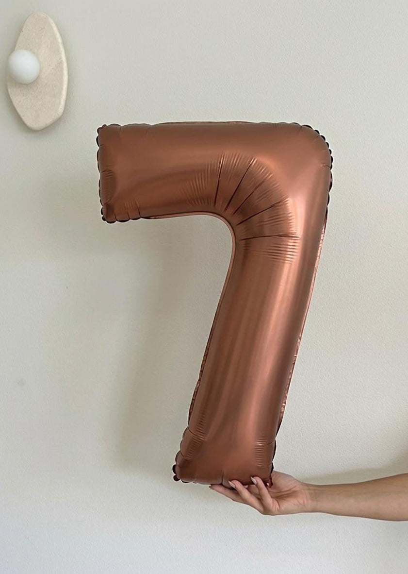 Foil Number Balloons – Cocoa Brown