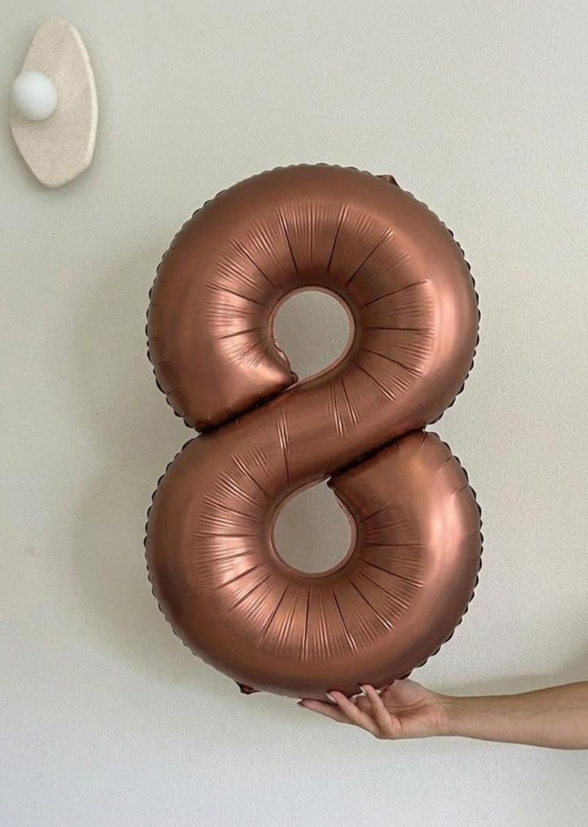 Foil Number Balloons – Cocoa Brown
