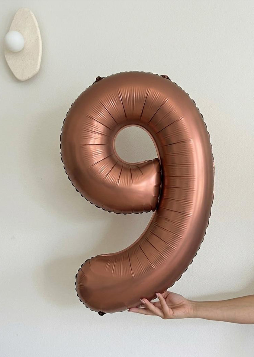 Foil Number Balloons – Cocoa Brown